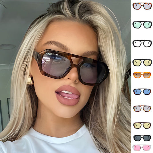 نظارات شمسية كبيرة الحجم بتصميم جلد النمر من إنس، مناسبة للصيف والعطلات على الشاطئ
